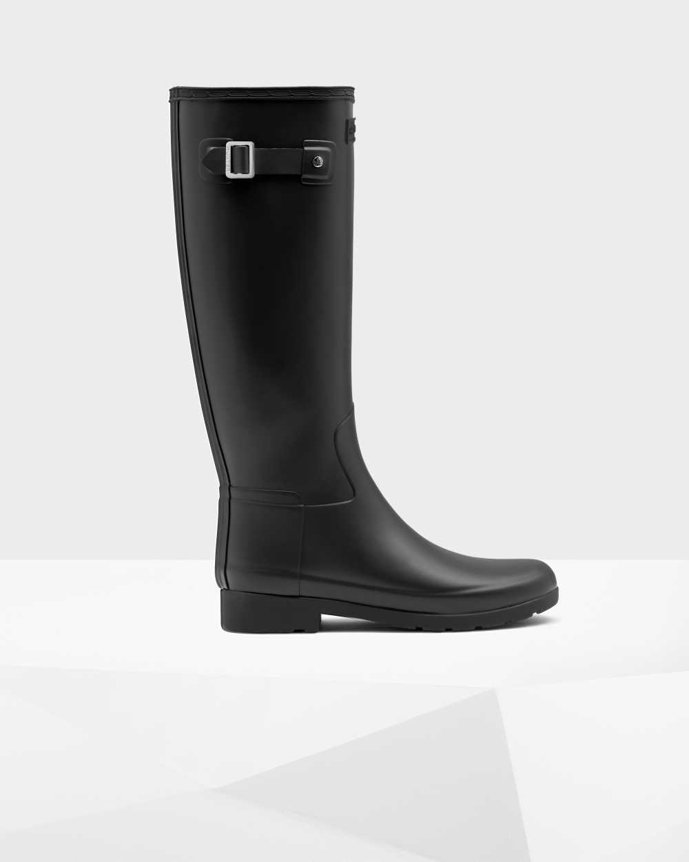 Botas De Agua Mujer - Hunter Refined Slim Fit Tall Negras - CJWXUS-683 - Negras